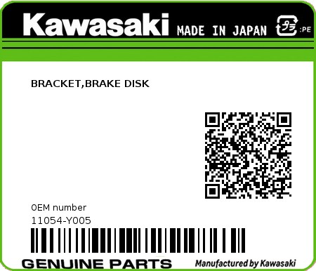 Product image: Kawasaki - 11054-Y005 - BRACKET,BRAKE DISK 