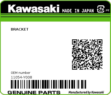 Product image: Kawasaki - 11054-Y008 - BRACKET 