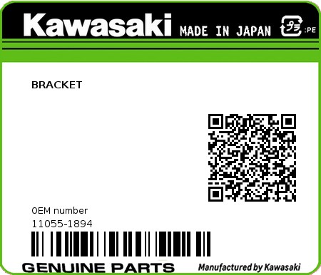 Product image: Kawasaki - 11055-1894 - BRACKET 