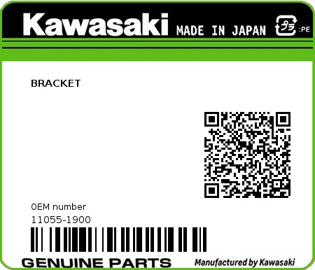 Product image: Kawasaki - 11055-1900 - BRACKET 