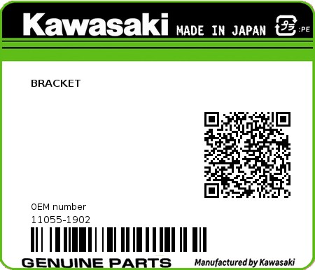 Product image: Kawasaki - 11055-1902 - BRACKET 