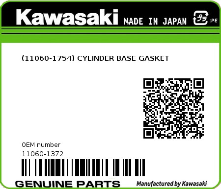 Product image: Kawasaki - 11060-1372 - (11060-1754) CYLINDER BASE GASKET 