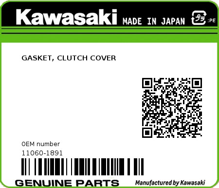 Product image: Kawasaki - 11060-1891 - GASKET, CLUTCH COVER 