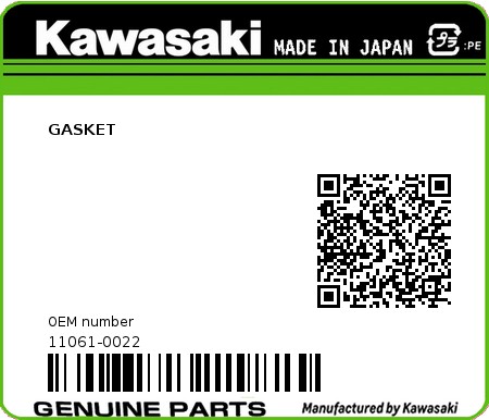Product image: Kawasaki - 11061-0022 - GASKET  0