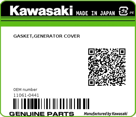 Product image: Kawasaki - 11061-0441 - GASKET,GENERATOR COVER 