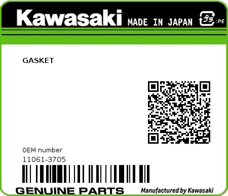 Product image: Kawasaki - 11061-3705 - GASKET 