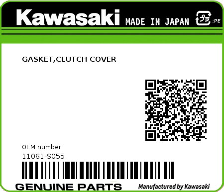 Product image: Kawasaki - 11061-S055 - GASKET,CLUTCH COVER 