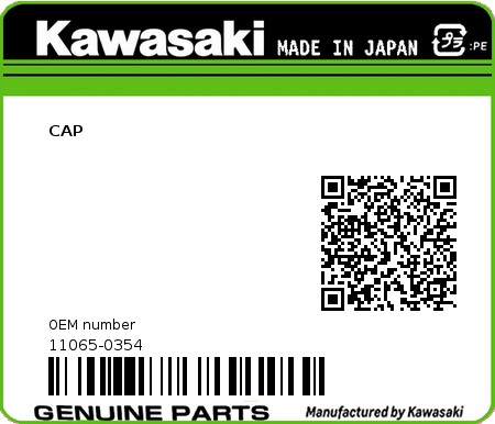 Product image: Kawasaki - 11065-0354 - CAP  0