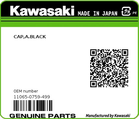 Product image: Kawasaki - 11065-0759-499 - CAP,A.BLACK  0