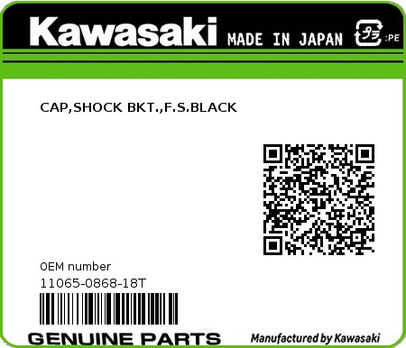 Product image: Kawasaki - 11065-0868-18T - CAP,SHOCK BKT.,F.S.BLACK  0