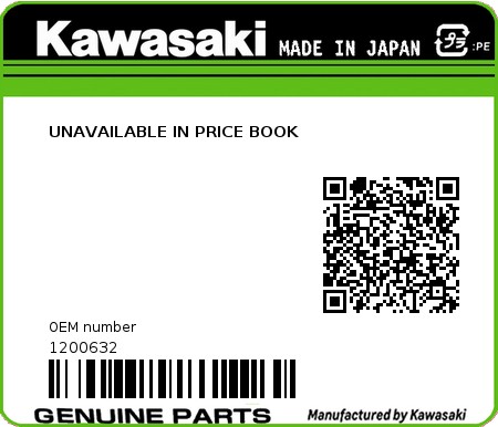 Product image: Kawasaki - 1200632 - UNAVAILABLE IN PRICE BOOK 