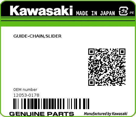 Product image: Kawasaki - 12053-0178 - GUIDE-CHAIN,SLIDER 