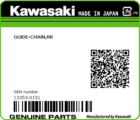 Product image: Kawasaki - 12053-0191 - GUIDE-CHAIN,RR 