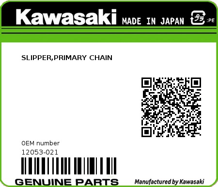 Product image: Kawasaki - 12053-021 - SLIPPER,PRIMARY CHAIN 