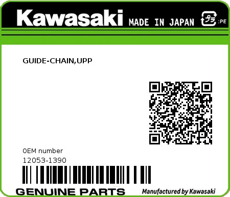 Product image: Kawasaki - 12053-1390 - GUIDE-CHAIN,UPP  0