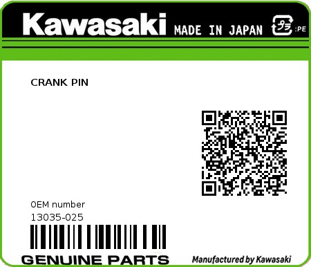 Product image: Kawasaki - 13035-025 - CRANK PIN  0