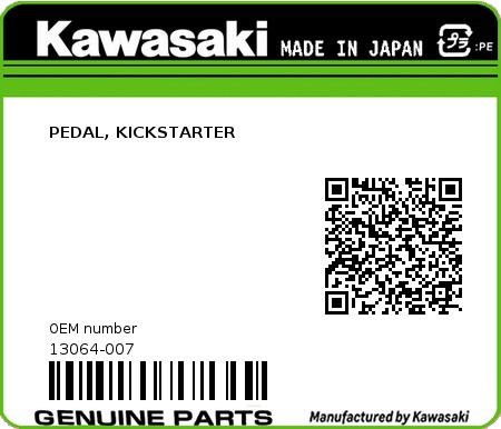 Product image: Kawasaki - 13064-007 - PEDAL, KICKSTARTER  0