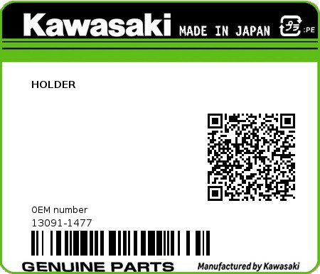 Product image: Kawasaki - 13091-1477 - HOLDER 