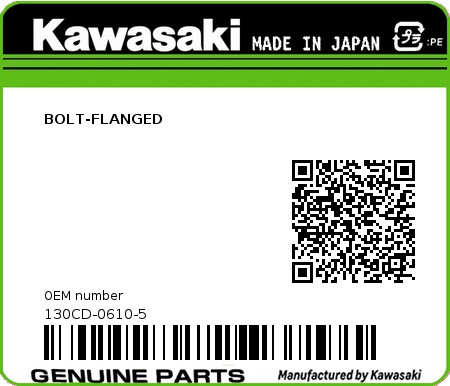 Product image: Kawasaki - 130CD-0610-5 - BOLT-FLANGED  0