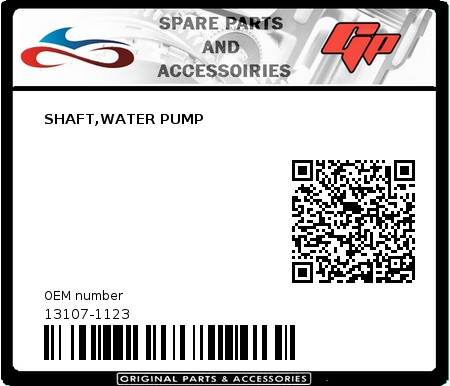 Product image:  - 13107-1123 - SHAFT,WATER PUMP 