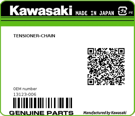 Product image: Kawasaki - 13123-006 - TENSIONER-CHAIN 