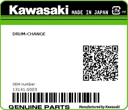 Product image: Kawasaki - 13141-S003 - DRUM-CHANGE 