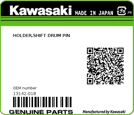 Product image: Kawasaki - 13142-018 - HOLDER,SHIFT DRUM PIN 