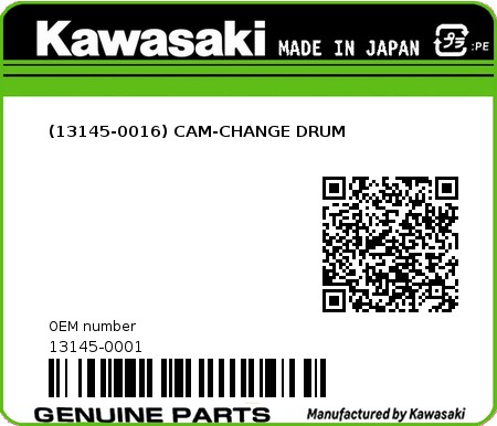 Product image: Kawasaki - 13145-0001 - (13145-0016) CAM-CHANGE DRUM  0