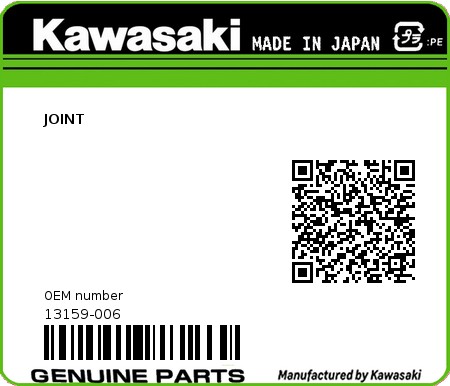 Product image: Kawasaki - 13159-006 - JOINT 