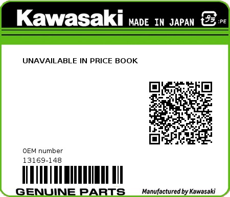 Product image: Kawasaki - 13169-148 - UNAVAILABLE IN PRICE BOOK 