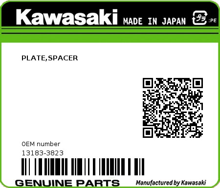 Product image: Kawasaki - 13183-3823 - PLATE,SPACER 