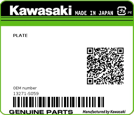 Product image: Kawasaki - 13271-S059 - PLATE 