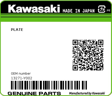 Product image: Kawasaki - 13271-Y002 - PLATE 