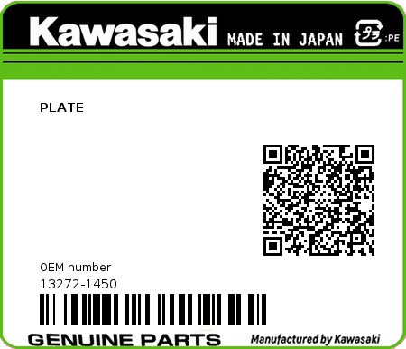 Product image: Kawasaki - 13272-1450 - PLATE 