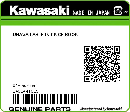 Product image: Kawasaki - 1401441015 - UNAVAILABLE IN PRICE BOOK 