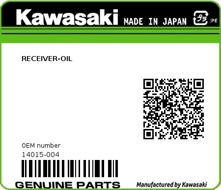 Product image: Kawasaki - 14015-004 - RECEIVER-OIL 