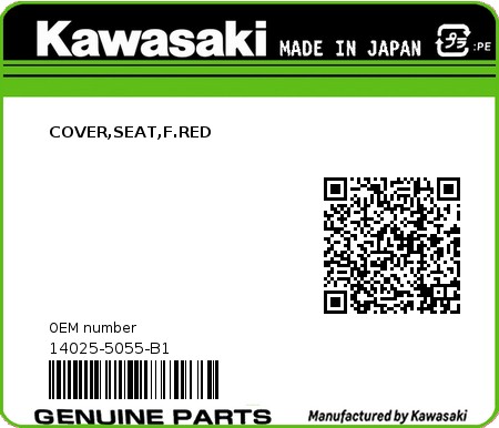 Product image: Kawasaki - 14025-5055-B1 - COVER,SEAT,F.RED 