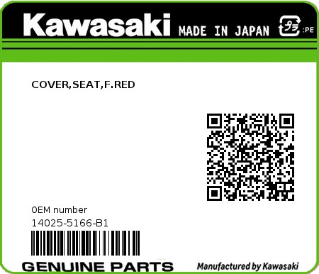 Product image: Kawasaki - 14025-5166-B1 - COVER,SEAT,F.RED  0