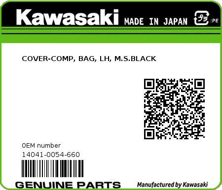 Product image: Kawasaki - 14041-0054-660 - COVER-COMP, BAG, LH, M.S.BLACK 