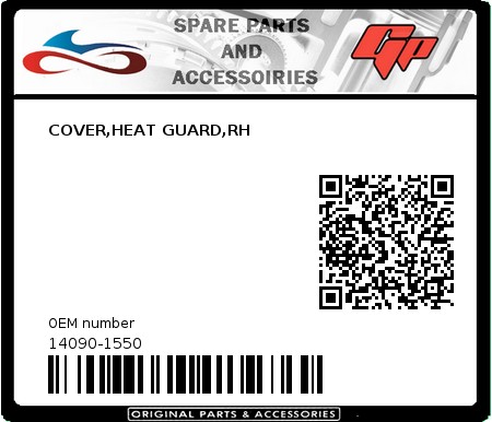 Product image:  - 14090-1550 - COVER,HEAT GUARD,RH  0