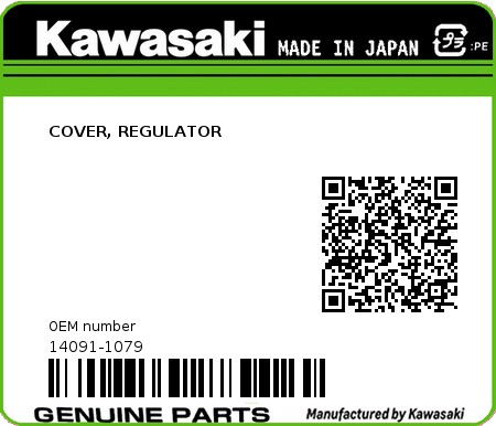 Product image: Kawasaki - 14091-1079 - COVER, REGULATOR 