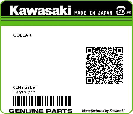 Product image: Kawasaki - 16073-012 - COLLAR  0