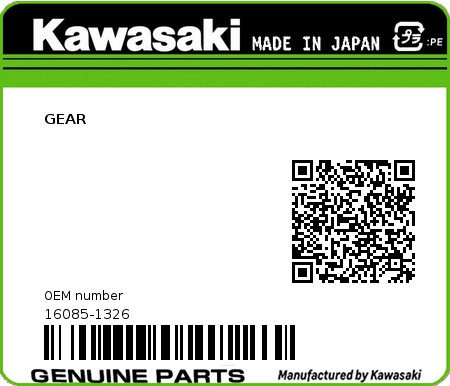 Product image: Kawasaki - 16085-1326 - GEAR  0