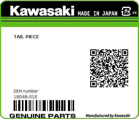 Product image: Kawasaki - 18048-016 - TAIL PIECE 