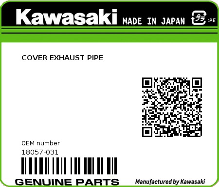 Product image: Kawasaki - 18057-031 - COVER EXHAUST PIPE  0