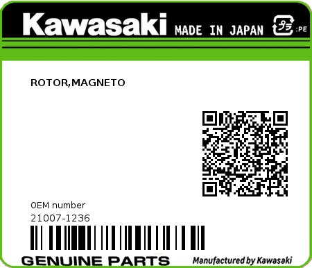 Product image: Kawasaki - 21007-1236 - ROTOR,MAGNETO  0