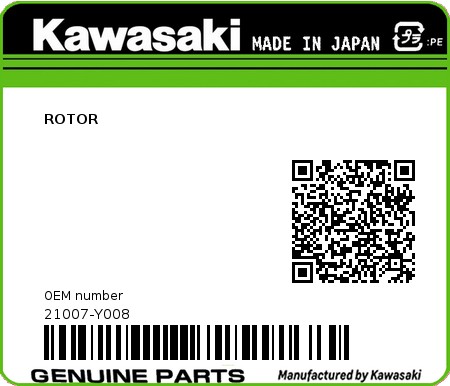 Product image: Kawasaki - 21007-Y008 - ROTOR  0