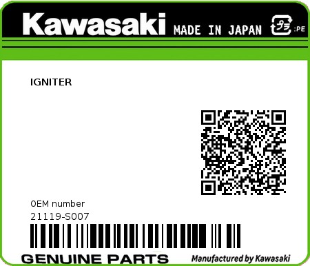 Product image: Kawasaki - 21119-S007 - IGNITER  0