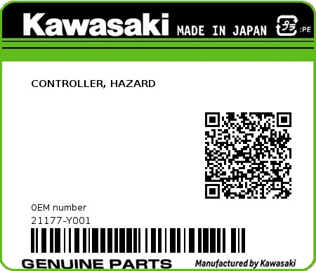 Product image: Kawasaki - 21177-Y001 - CONTROLLER, HAZARD  0