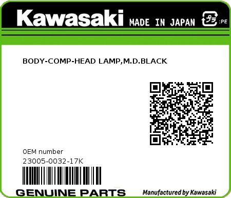 Product image: Kawasaki - 23005-0032-17K - BODY-COMP-HEAD LAMP,M.D.BLACK 